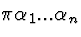 \( \pi \alpha _{1}...\alpha _{n} \)